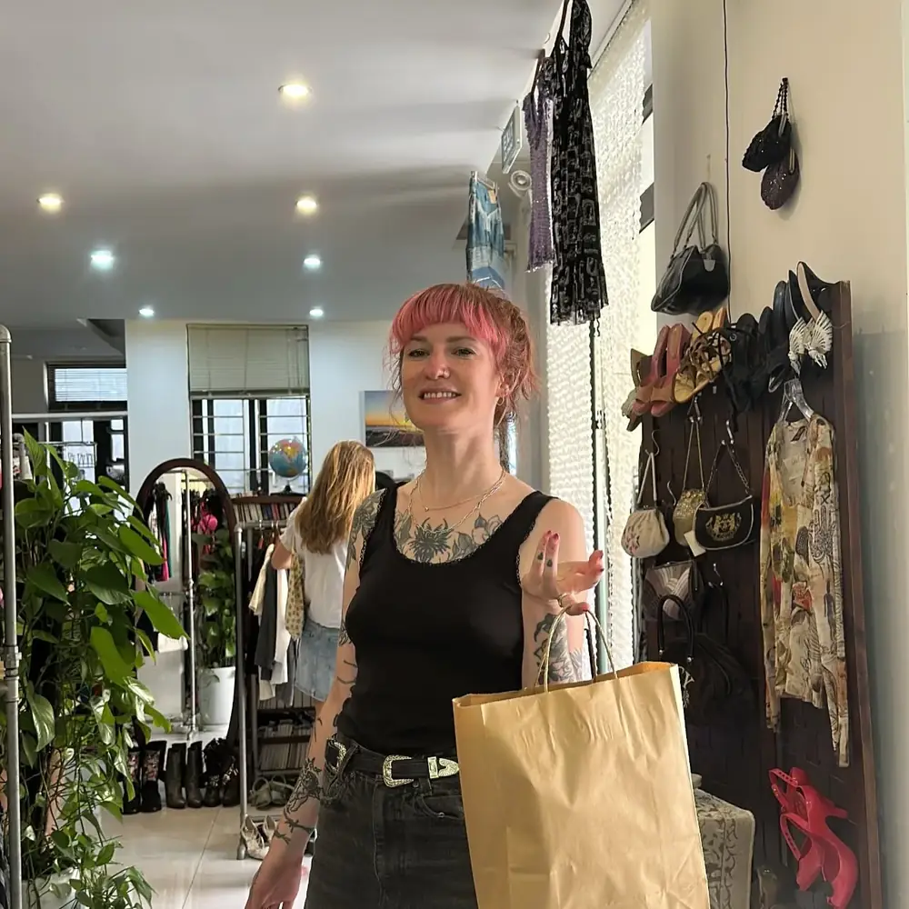 Customer visiting Yen May Vintage in Danang