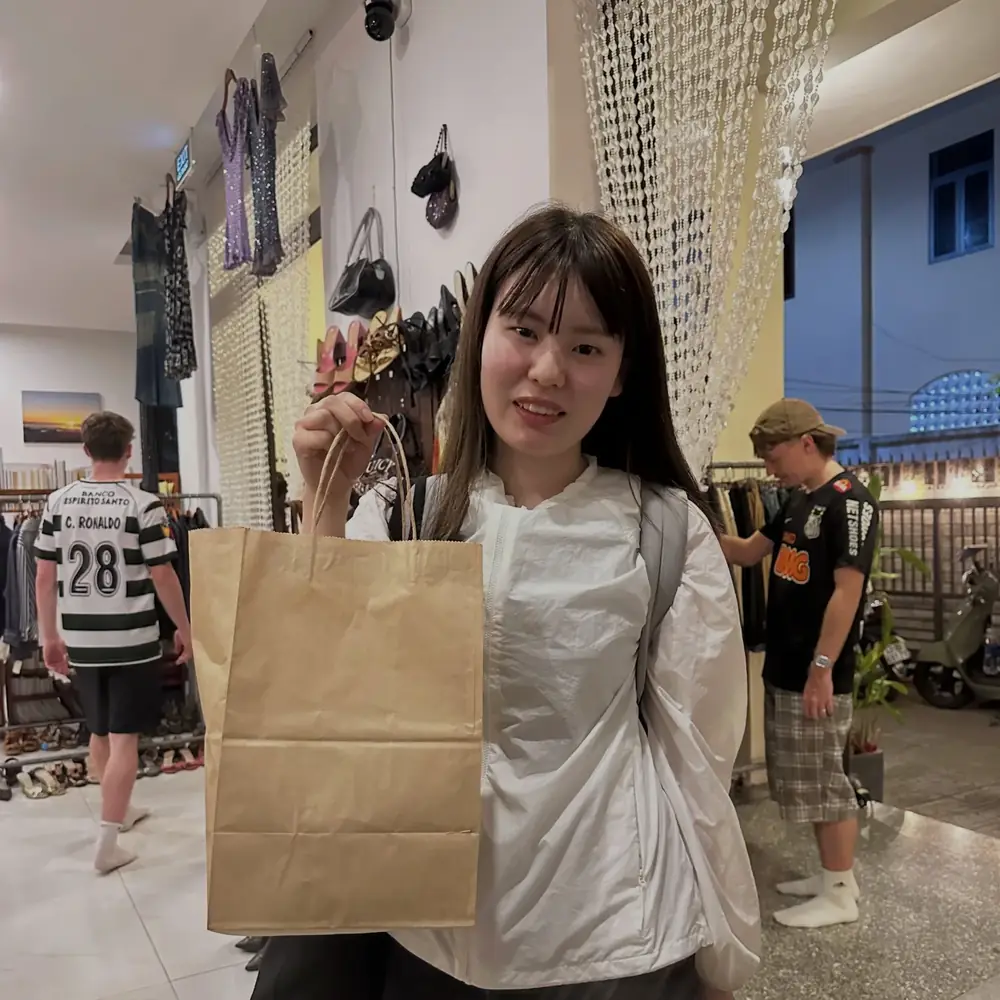 Customer visiting Yen May Vintage in Danang