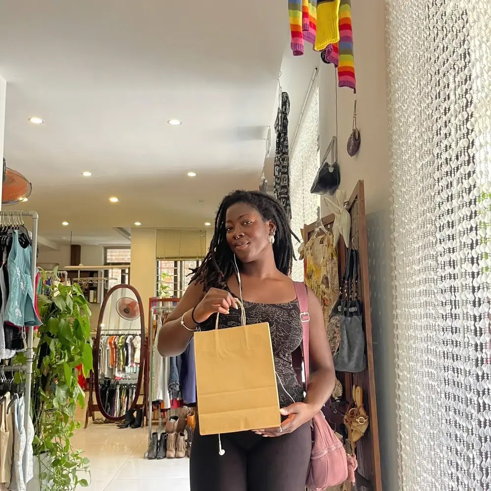 Customer visiting Yen May Vintage in Danang