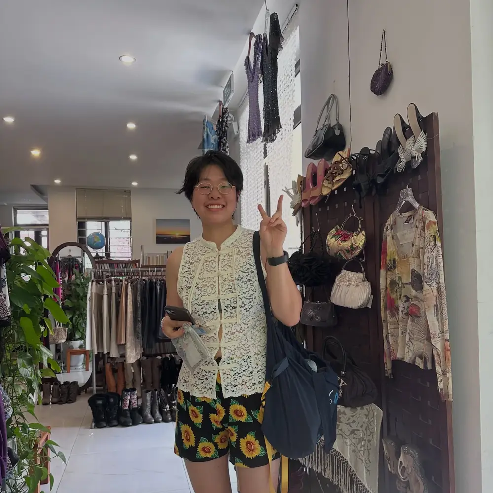 Customer visiting Yen May Vintage in Danang