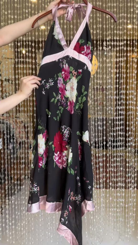 Black Floral Slip Dress