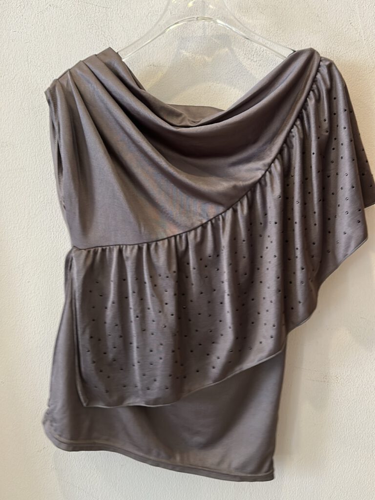 Draped Grey Party Top