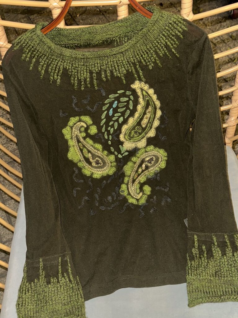 Green Paisley Knit