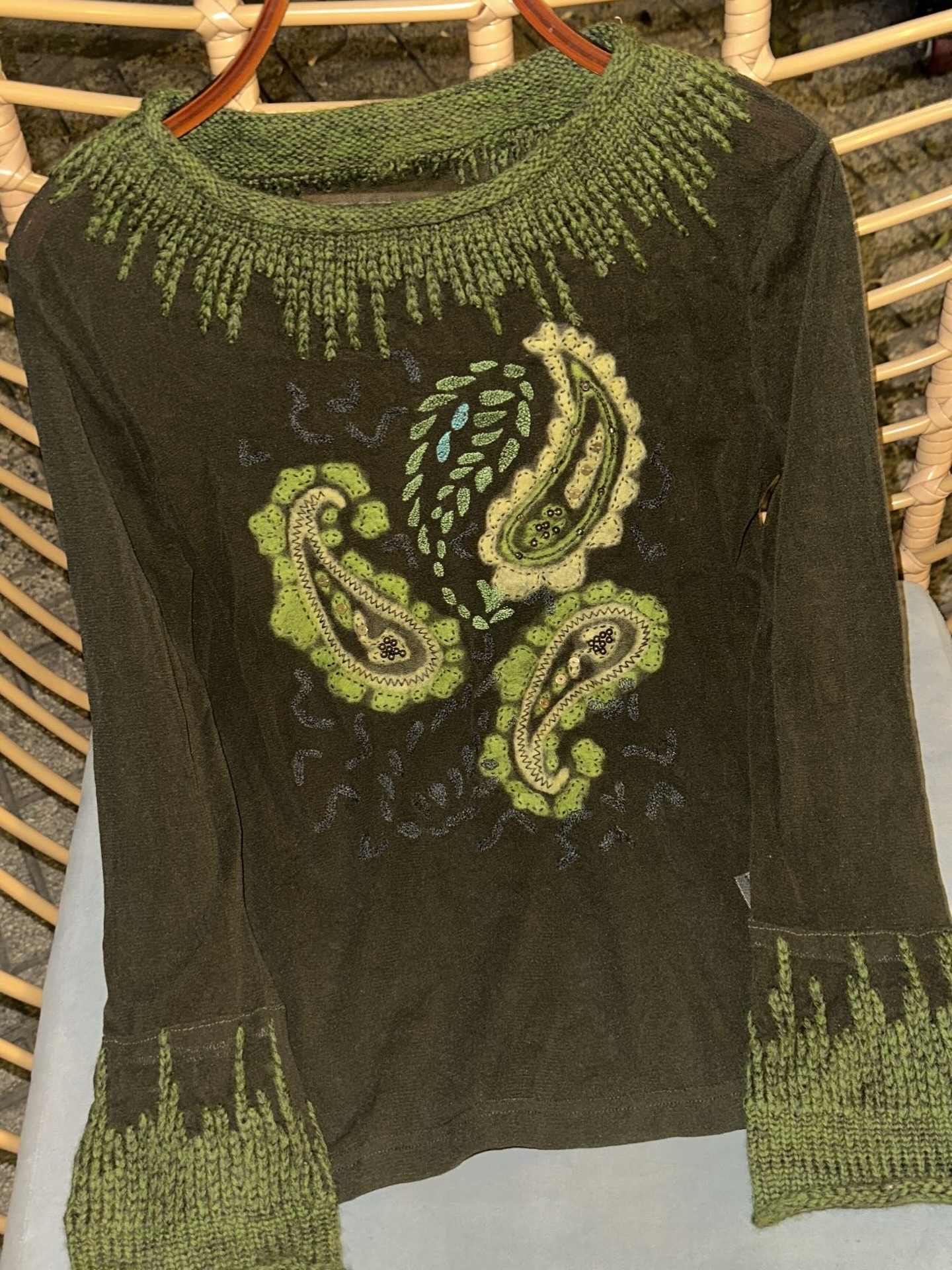 Green Paisley Knit